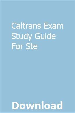 Caltrans exam study guide for ste. - Dynamic modeling for engineering students solutions manual.