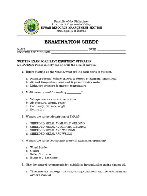 Caltrans written exam. .  ...