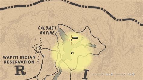 RED DEAD ONLINE CALUMET RAVINE TREASURE MAP LOCATION - 