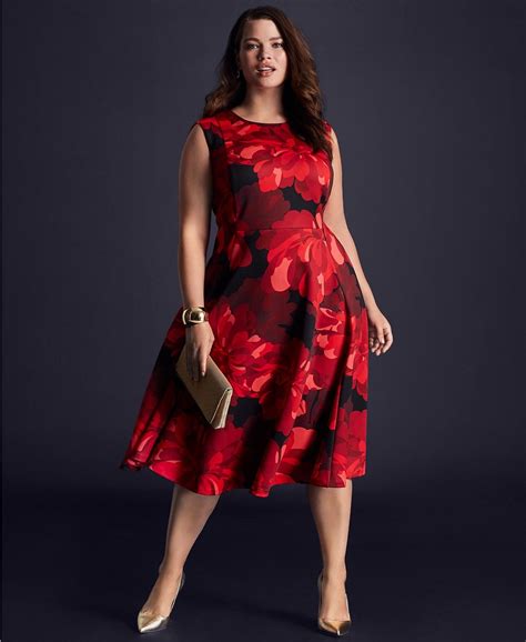 Calvin klein plus size dresses at macys. A chic pick from Calvin Klein that transition seamlessly from work to play. This plus size design is featured with a waist-defining belt and fun ruffles at the hem. Approx. 39-1/4" long from center back neck to hem; Jersey-knit: Soft and stretchy; Round neckline; Zipper closure at center back ; Self tie belt at waist; faux-wrap ruffle trim ... 