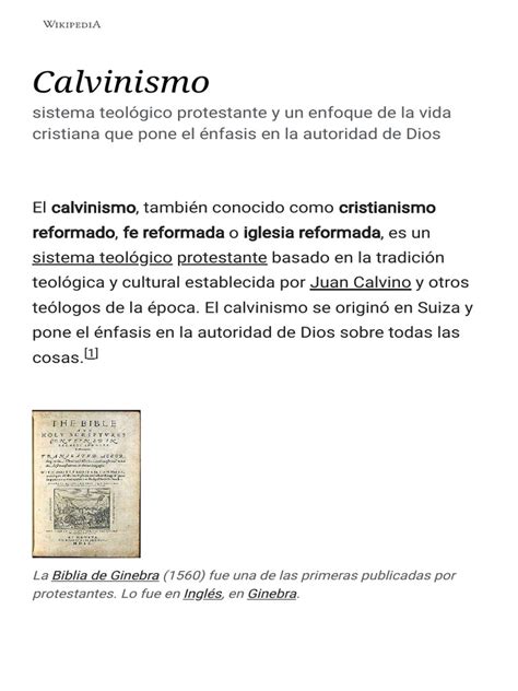 Calvinismo - Enciclopedia Católica