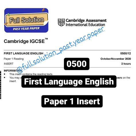 Cambridge IGCSE English Language 0500/33 Mark Scheme …