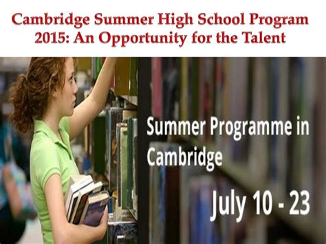 Cambridge Summer High School Program Cambridge Summer …