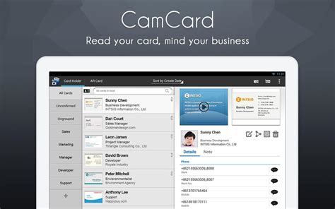 CamCard (Business Card Reader) captures business card images with your phone's camera, recognizes the card image for text content, and automatically ...