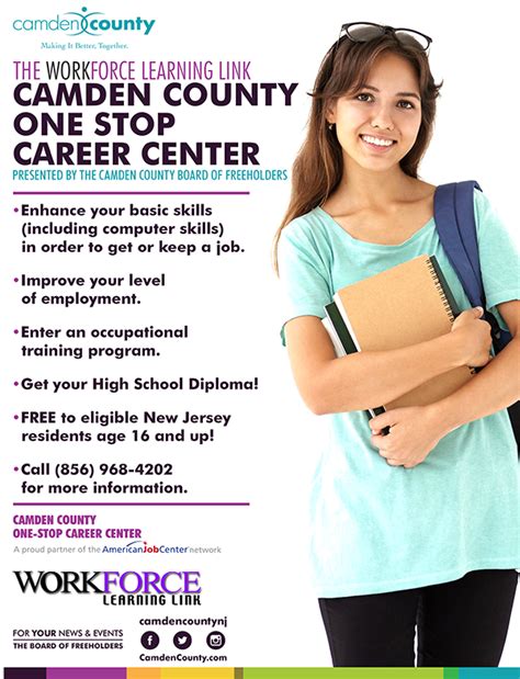 Training Services. Improve Skills and Abilities through Training for Demand Occupations. OneStop@camdencounty.com. 856-549-0626. Career Services and Labor Market Information. Individual Employment Plan, Job Search, Resume, Interviewing, Networking, and LMI Assistance. Camden_1Stop@dol.nj.gov. 856-549-0560.. 