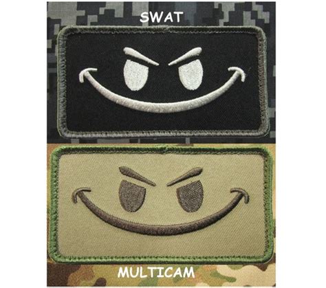 Camo Evil Smile Morale Gear Patch for VELCRO BRAND Hook …