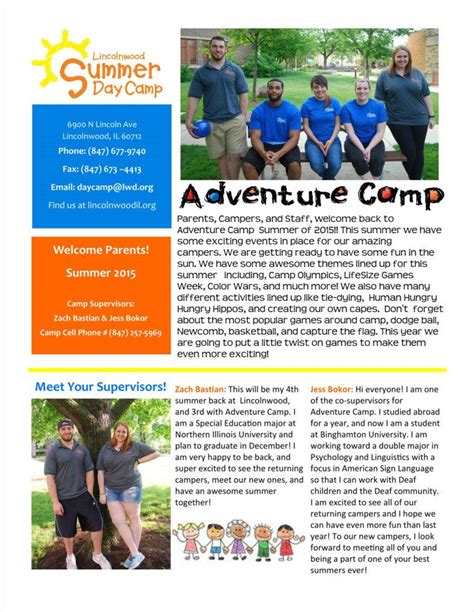 Camp Newsletter Template