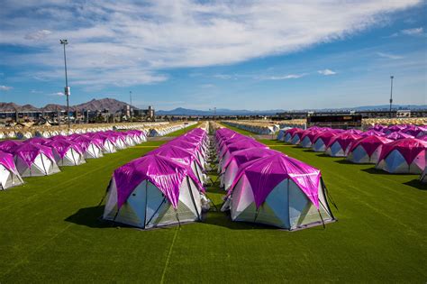 Camp EDC is a 4 night camping experience at Electric Daisy Carnival Las Vegas, first presented during the 2018 EDC event. Situated just outside of the Las Vegas Motor Speedway, Camp EDC hosts 20,000+ EDC campers in either pre-built air-conditioned tents or in a self supplied RV.