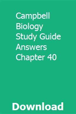 Campbell biology study guide answers chapter 40. - De z à a: un scribomatique..