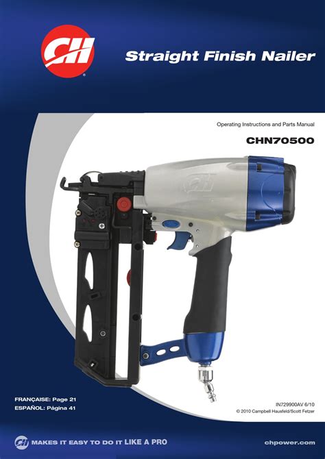  Find the user manual you need for your tools and more at ManualsOnline. ... Campbell Hausfeld SB524000 Nail Gun User Manual. Open as PDF. of 32 equipment. Follow all ... . 