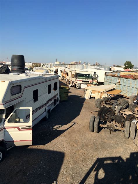 Camper salvage yard. Campers at these salvage yards come in a variety of shapes and sizes — new, old, vintage, motorhome, trailer, or pop-up — no rig is out of bounds for a camper junkyard. Used camper parts are generally tested by the salvage yard to make sure they’re working. 