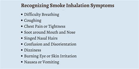 Campfire smoke inhalation symptoms.  Coughing 2.  Shortness of breath 3.  S...