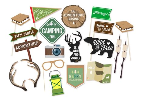 Camping Party Props Photo Booth Props Photo Props Etsy