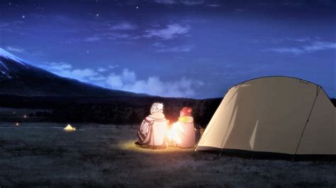 Camping anime. Synopsis. Your favorite cozy camping anime returns with a movie as the former members of the Outdoors Club get together again, this time to build a campsite! Reunite with Nadeshiko, Rin, Chiaki, Aoi, and Ena as they gather around the campfire once more with good food and good company. Cast. Crew. 
