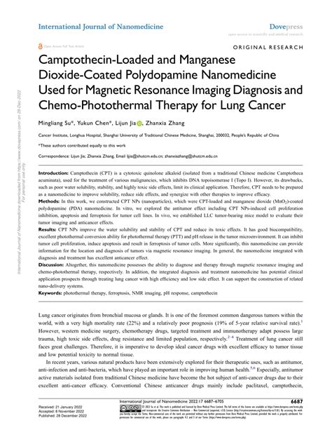 Camptothecin-Loaded and Manganese Dioxide-Coated …