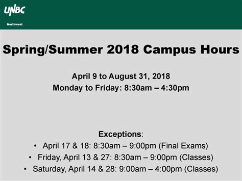 Campus Closed Saturdays. M-F hours TBD based on academic schedule. May 30, 2022 - Memorial Day. Campus Closed. June 20, 2022 - Juneteenth. Campus Closed. July 4, 2022 - Independence Day. Campus Closed. August 1 - 21, 2020 - Summer Academic Break. Monday-Friday 7:00am to 6:00pm.. 