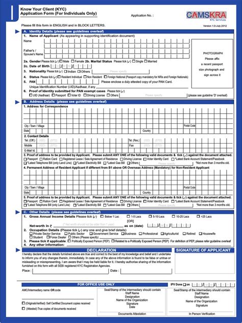 Camskra Kyc Application Form-Individual PDF Identity …