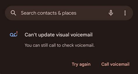 Was working for a week, now it can't update visual voicemail. That has happened several times in the past 30 days. It's very frustrating. I spent 30 mins with T-Mobile support but they basically blamed Google and said to use their visual voicemail app.. 