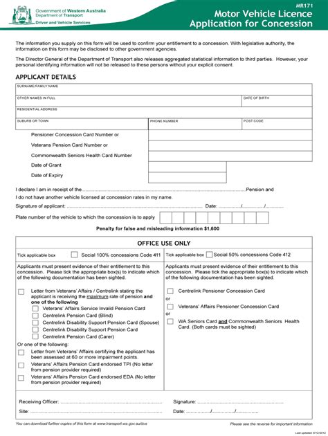 Can I get a vehicle licence concession? - WA