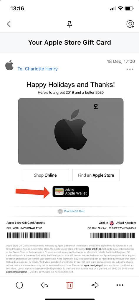 Can You Add A Gift Card To Your Apple Walle