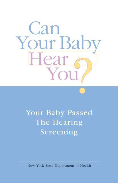 Can Your Baby Hear You? - New York State Department of Health