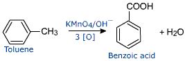 Can acidified or neutral KMnO4 oxidise toluene to benzoic acid?