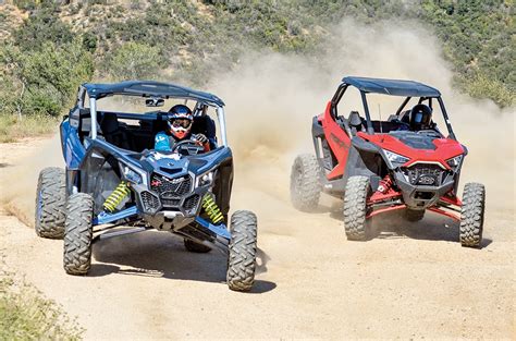 Can am vs polaris. CAN-AM OUTLANDER MAX 570/450/DPS 570/450. If you like “just enough” horsepower in your two-up, Can-Am’s two 500-class ATVs can do the trick. ... POLARIS RZR PRO R VS. CAN-AM MAVERICK R . Mar 13, 2024. TOP 11 BEGINNER ATVS UNDER $6,000 . Mar 13, 2024. HONDA TALON 1000R-4: PROJECT UTV . Mar 12, … 
