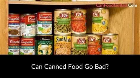 Can canned food go bad. Feb 6, 2014 ... For canned goods stored in glass jars, light can also cause nutrient losses in food. Make sure you are storing your canned foods in pantries and ... 