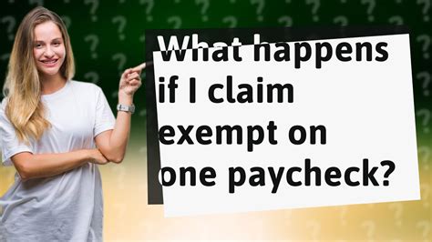 Can i claim exempt on one paycheck. For example, assuming income remains the same, instead of having a withholding of $200 from each paycheck for a year, you opt to go “exempt from withholding” for the year. The tax you owe at the end of the year will remain the same at $3000, but rather than having that $200 withholding taken out each paycheck to help pay that tax … 