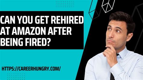 Find answers to 'Can I get rehired' from Amazon.com employees. Get answers to your biggest company questions on Indeed. Home. Company reviews. Find salaries. Sign in. Sign in. Employers ... Yes you can get rehired. Upvote 2. Downvote. Report. Answered February 16, 2017 - Fulfillment Associate (Former Employee) - Tracy, CA.