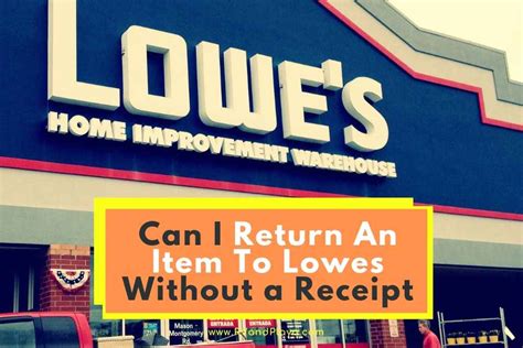 Can i return to lowes without a receipt. Lowe’s can look up receipts electronically with a phone number, credit card, MyLowe’s card or checking account number. Once the original receipt is located electronically, Lowe’s can convert some sales from the original form of payment to an In-Store Credit card and avoid the need for identification. 