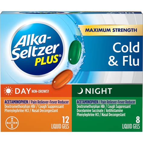 Alka-Seltzer Plus® Maximum Strength Day & Night Cold & Flu PowerMax Gels 2/6/18 Page 2 of 4 Version 002 Stop use and ask a doctor if pain, cough, or nasal congestion gets worse or lasts more than 7 days fever gets worse or lasts more than 3 days redness or swelling is present