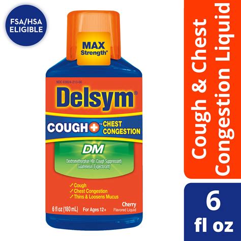 Find patient medical information for Delsym Cough-Chest Congestion DM oral on WebMD including its uses, side effects and safety, interactions, pictures, warnings and user ratings.