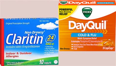 Can i take nyquil and claritin. Yes, you can take Claritin with NyQuil. However, it's important to note that NyQuil already contains an antihistamine (doxylamine), so taking Claritin with NyQuil may increase your risk of side effects such as drowsiness, dizziness, and dry mouth. 