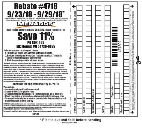 This store card offers an additional 2% on every purchase, and you can use it to reprint all your rebate receipts at the store. Beyond the Rebate: Unlocking Menards Hidden Gems. While the 11% rebate is a shining star, Menards offers other secret savings routes waiting to be explored. These additional savings can literally cut down your home .... 