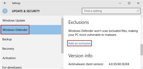 Can t add exclusion windows defender. .  Create anything Learn how to create...