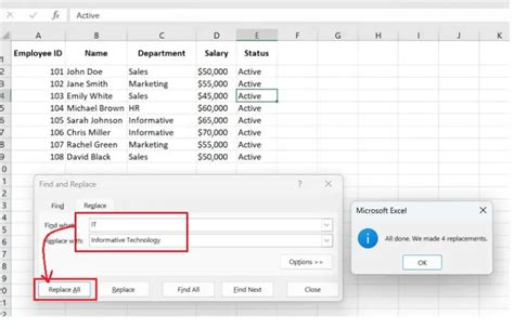 Can t replace values in excel.  If you want to find and replace a word...