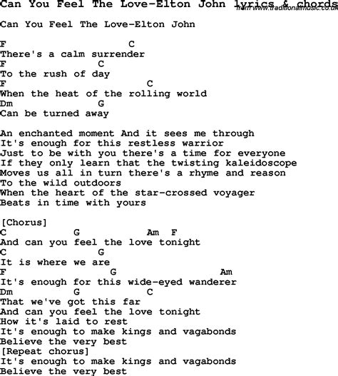 Can u feel the love lyrics. Things To Know About Can u feel the love lyrics. 