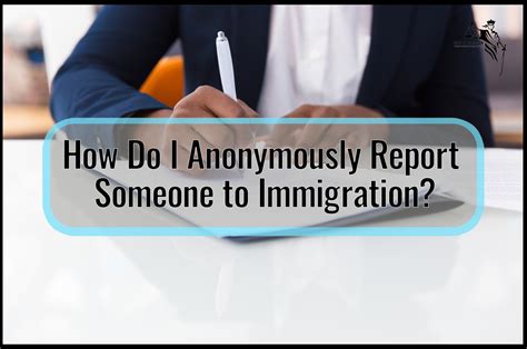 Can you anonymously report someone to immigration online. Muh. 4, 1444 AH ... Search and find out if you can file an online report on the matter. Online reporting allows you to make minimum mistakes. When reporting ... 