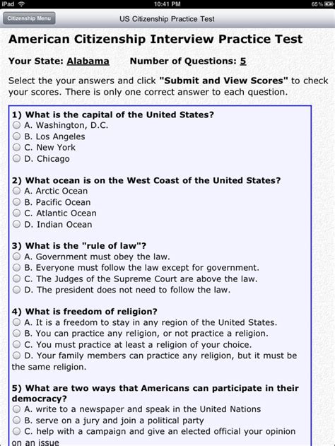 Can you answer these US immigration test questions?