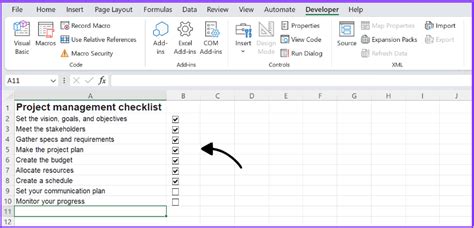 Can you create checklists in Excel
