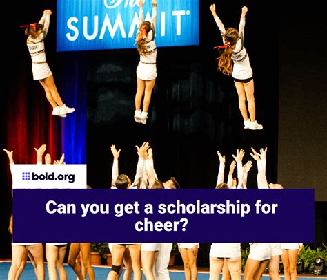 Can you get a scholarship for cheerleading. Cheerleaders can receive these scholarships straight from the school, but they can also apply for various other awards. Certain universities and community colleges offer scholarships straight from ... 