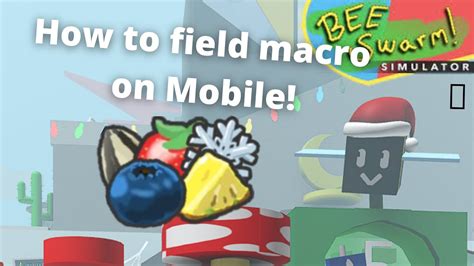 Can you macro on mobile bee swarm simulator.  It's a PC-only feature.  Sorry mobi...