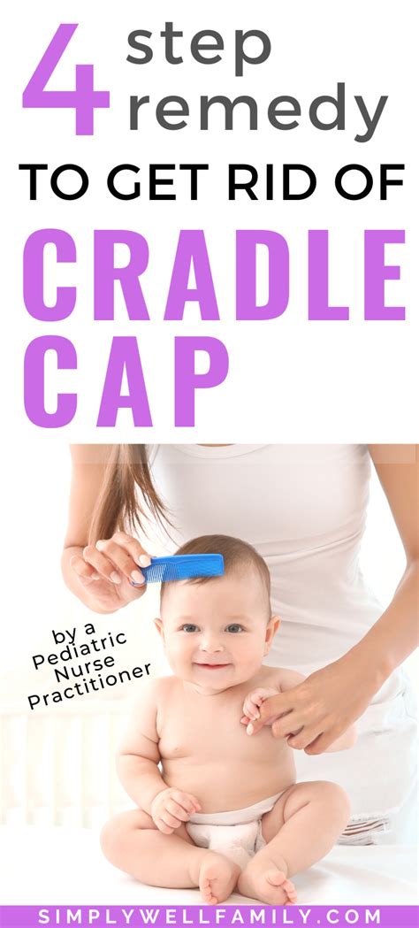 For the cradle cap, she told us to put a little baby oil (or olive oil) on it and comb the flakes out. It worked great. The cradle cap is a normal phase for some babies. The eczema on the legs can be a sign of food allergies. ... For the cradle cap we used Aquaphor (a vaseline type of consistency), we spread it in his hair like a leave-in .... 