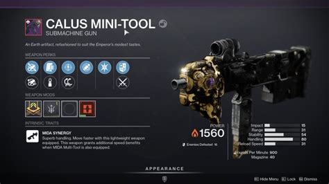 Can you still get calus mini tool. Can I somehow still get Calus Mini Tool? I'm one off of being able to craft this weapon, because I left the game a while ago. Is it possible to still get it to drop somewhere, with deepsight, or has that ship sailed? AFAIK, the ship has currently sailed… for now. 