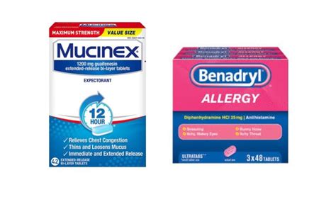 Can you take benadryl and mucinex. Yes, Benadryl ( diphenhydramine) and Mucinex ( guaifenesin) may be safely taken together as there is no drug interaction between the two. In fact, many over-the-counter products contain both of these ingredients to aid in alleviating various cough and cold symptoms. What Is Benadryl? 