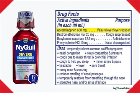 Jul 6, 2023 · The specific dosages, as well as the ingredients, can vary between products. NyQuil is generally taken at bedtime since it can cause drowsiness. But you can take NyQuil up to 4 times in 24 hours, with each dose separated by 4 or 6 hours (depending on which product you take). NyQuil is available OTC as a brand-name medication. . 