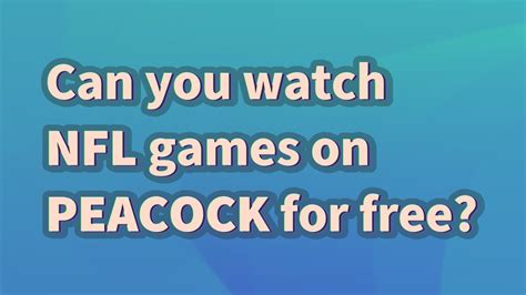 Can you watch nfl on peacock. Jan 13, 2024 ... You can get a seven-day free trial, followed by a $6 or $12 monthly charge. (The free version of Peacock does not include live sports.) ... 