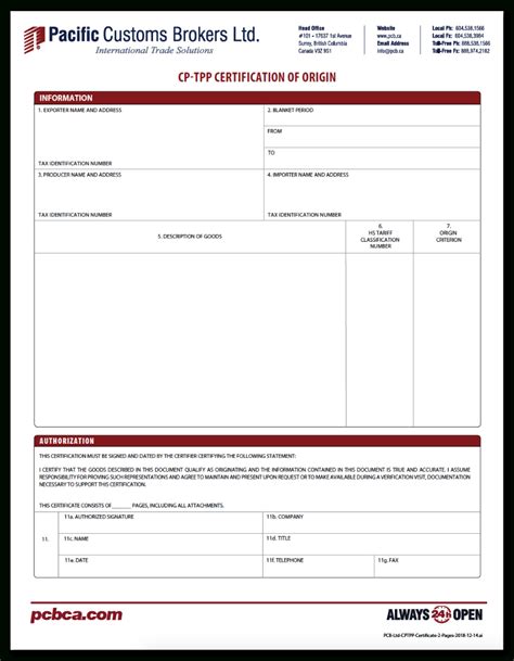 Canada Customs Forms PDF Downloads PCB