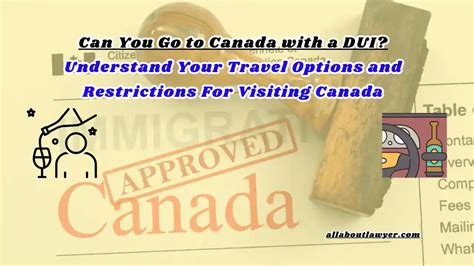 Canada DUI Entry Can you go to Canada with a DUI or DWI AllCleared